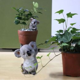 Planters Resin Desktop Koala Flower Pot Decorative Resin Koala Statue Succulent Pot Plant Container Animal Planter Pot Garden Decoration