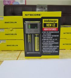 100 Original Nitecore I2 Universal Charger for 16340 18650 14500 26650 Battery US EU AU UK Plug 2 in 1 Intellicharger Battery Cha8832324