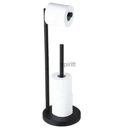 Toilet Paper Holders Black Floor Standing Toilet Paper Holder Stainless Steel Paper Roll Holder Storage Rack Bathroom Standing Paper Towel Holder 240313