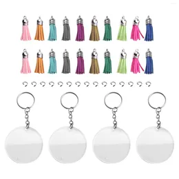 Keychains 200Pcs DIY Round Acrylic Keychain Blanks Clear Circle Discs Set For Vinyl Crafting