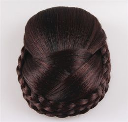 ZF 12CM Long 4 Colors High Temperature Fiber Synthetic Hair Pieces Accessories Braided Chignon Hair Bun5523179