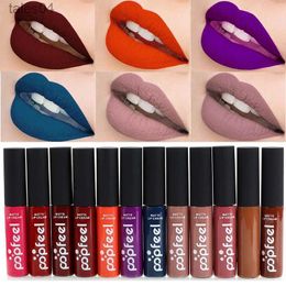 Lipstick Brand Makeup Waterproof batom Tint Lip Gloss Red Brown Nude Long Lasting Popfeel Brand Liquid Matte Makeup Lipstick 240313