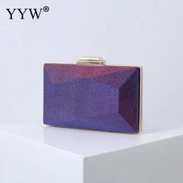 Purple Clutch Bags For Women 2023 Evening Wedding Party Luxury Designer Handbag Crossbody Shoulder Bag And Small Messenger Purse 240305