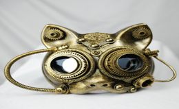 Steampunk Cat Masquerade Cosplay Theme Costume Mask Ball Half Face Punk Costume Halloween Party Props5620392