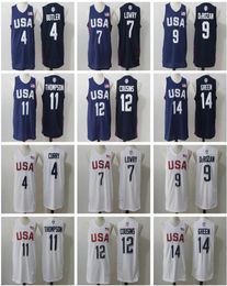 Man 2016 USA Basketball Jerseys Dream Team 4 Stephen Curry Kyle Lowry DeMar DeRozan Thompson DeMarcus Cousins Harrison Barnes Dray3926845