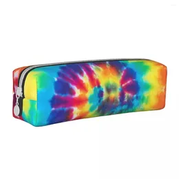 Colourful Tie Dye Pattern Background Pencil Case Lovely Pen Holder Bag Girls Boys Large Students School Zipper Pencilcases
