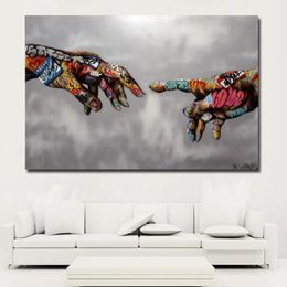 Graffiti Living Colourful Prints For Street Hands Painting Selflessly Art Classic Room Art Abstract Pictures Posters Wall jllxI yum220Y