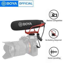 Microphones BOYA BYBM2021 R SuperCardioid Shotgun Microphone with TRRS TRS Connectors for IOS Andrioid Smartphone DSLR Camera Camcorder