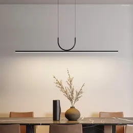 Chandeliers Modern Simple LED Ceiling Chandelier For Table Dining Room Kitchen Black Pendant Lamp Decor Hanging Lighting Lights