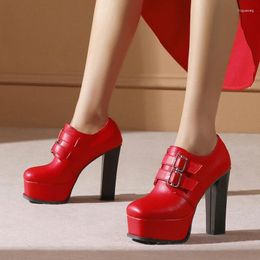 Dress Shoes Zapatos De Mujer Designer Fashion Ladies Platform Heels Waterproof Red Black White Wedding Party Plus Size Women 43 33-39