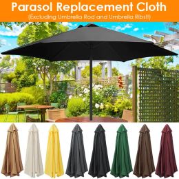 Nets 2/2.7/3M Parasol Replacement Cloth Without Stand Parasol Umbrella Cover Waterproof Sunshade Cloth Canopy Patio Garden Cover