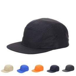 Men's 5 Panel Cap Unisex Solid Colours Flat Brim Nylon Quick Dry Baseball Gorro Outdoor Waterproof Hip Hop Hat 220309269q