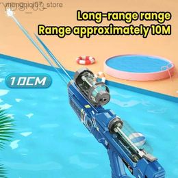 Sand Play Water Fun Gun Toys Automatic Electric Water Gun Rechargeable Continuous Firing Summer Party Toy With Light Rechargeable Beach Outdoor Toys Kid Gift