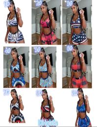 Women Designer Swimsuit 2 Piece Bikini Set Vest Tank Top Bra And Shorts Swimming Suit Luxury Shark Swimwear Brand Beachwear c065568689