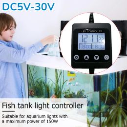 Lightings Aquarium LED Light Controller LCD Display Fish Tank Timing Dimming System with Sunrise Sunset Dimmer Modulator