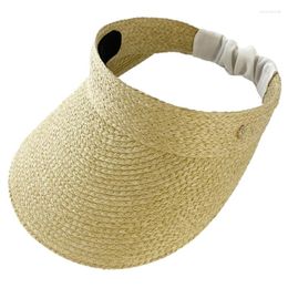 Wide Brim Hats Straw Hat Open Top Lightweight Grass Paper Braided Summer Accessory Beach For Girls