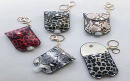 Leather Keychain Leopard Keychain Hand Sanitizer Leather Case Portable Disinfectant Protective Cover 11 Designs Size About 710cm 7678935