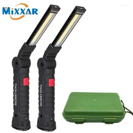 Flashlights Torches Zk20 USB Rechargeable With Built-in Battery Set Multi Function Folding Work Light COB LED Camping Torch Flashlight