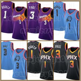 Custom Men Women Youth Phoenix''Suns''Devin Booker Chris Paul DeAndre Ayton Basketball Jerseys 0 1 22 Retro Charles Barkley Steve Nash Mens 34 13 New City White Mesh Shirt