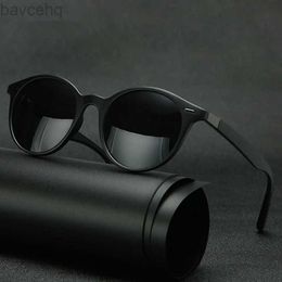 Unisex retro perçin polarize güneş gözlükleri moda oval çerçeve güneş gözlükleri erkekler için kadınlar süren gölge gözlük gafas de sol uv400 ldd240313