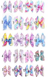 20pcs girl unicorn 5quot hair bows clips character striation ombre bowknot hairpins headwear Party hair bobbles Accessories HD356687248