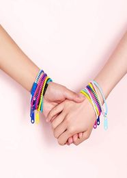 Bracelets Toys Party Zipper Bracelet s toy Sensory Neon Colour Friendship for Kids Adults DHL5707222