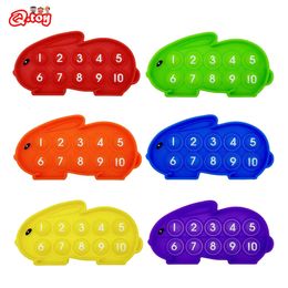 6pcs Rabbit Ten-frame Digital Table Math Toy Learning Education Board Game Teaching Aids for Kids Kindergarten Study Toys 240307