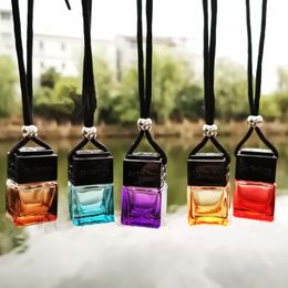 Dyed Square Cap Black Cap Empty Bottle Car Essential Oil Diffuser Fragrance Air Freshener Scent Perfume Bottle Ornament