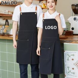 Tailored Apron For Men And Women Work Waterproof Kitchen Manicure Beauty Salon Uniform Barbecue Garden Waiter Scarf 240227