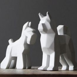 Creative ceramic dog home decor crafts room decoration ceramic kawaii ornament porcelain animal figurines decorations dog statue245j