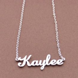 Customized Name Necklace Personalized Fashion Stainless Steel Metal Necklace Simple Style Womens Jewelry Couple Birthday Gift 240313
