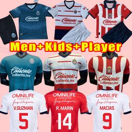 Fans player 23 24 Chivas de Guadalajara Soccer Jerseys 2023 2024 LIGA MX A.ZALDIVAR CALDERON J.MACIAS BRIZUELA A.VEGA PONCE Alvarado HOMBRE Men kids kit football shirt