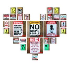 18 Styles WARNING LOGO Vintage Metal Tin Signs Retro Plaque ART Poster Painting Decorative WALL Plates Bar Pub Home Decor N059244t