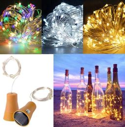 Solar string light Cork Wine Bottle Stopper Copper 1m 10LED Fairy Strip Wire lights Outdoor Party LED Wedding Decoration Lamp7596528