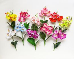 Home Garden Decorative Butterfly Orchid Flowers Mini Artificial Simulation Phalaenopsis DIY Wedding Table Display Fake Flowers2138484