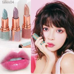 Lipstick 1PC Temperature Changing Colour Glitter Shiny Broken Diamonds Lipstick Long Lasting Waterproof Beauty Lip Blam Makeup Cosmetics 240313