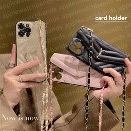 Crossbody Wallet Phone Case Designer iPhone Case for iPhone 15 Pro Max Case Card Holder Apple iPhone 14 13 12 11 ProMax Case Luxury Leather Mobile Cover Shoulder Strap