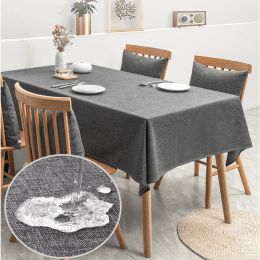 Pads Home Decorative Table Cloth Rectangular Tablecloths Dining Table Cover Solid Colour Cotton Linen Tablecloth Dining Table Cover