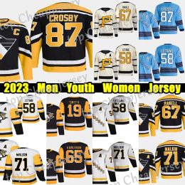 Custom Mens Women Youth Pittsburgh''penguins''87 Sidney Crosby Reverse Retro Hockey Jersey 65 Erik Sson 58 Kris Letang Reilly Smith Evgeni Malkin Jeff Carter