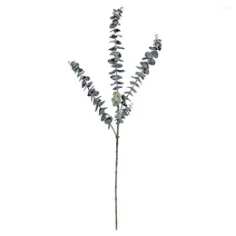 Decorative Flowers Beautiful Fake Plant 3 Branches Eucalyptus Leaf Eco-friendly Plastic Artificial For Home