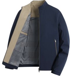 High End Stand Up Collar Business Casual Top 2023 Middle-Aged Men's Executive Jacket Spring And Autumn Styles Style Style