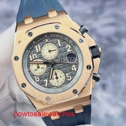 Antique AP Wrist Watch Royal Oak Offshore Series 26470OR Grey Disc 18K Rose Gold Mens Watch 42mm Credit Card