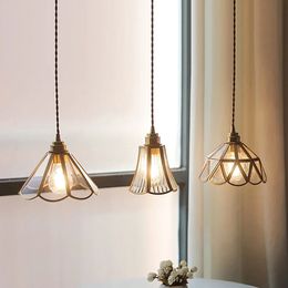 French Luxury Pendant Lights Copper Art Crystal Glass Chandelier for Dining room Kitchen Island Bedroom bedside Hanging Lamp 240301