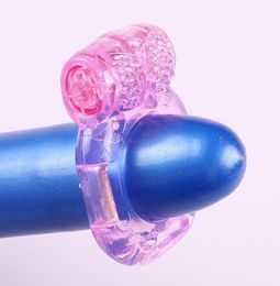 DHL 100Pcs Butterfly Ring Silicon Vibrating Cockring Penis Rings Cock ring Sex Toys Adult Toy penis Vibrator1786494