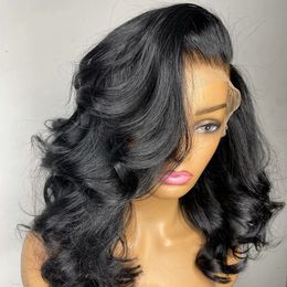 baby hair Short Bob Lace Wig T Part Lace Human Hair Wigs for Women Pre Plucked Peruvian Body Wave Transparent Bob Lace Wig