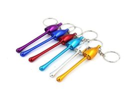 Keychain Metal Mushroom Smoking Pipe Cigarette Philtre Holder Key Ring Tobacco Hand Aluminium Pipes Tool Oil Rigs Accessories6062758