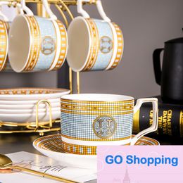 High-end British Ceramic Cup Coffee Creative Simple Home Coffees Teacup with Shelf Cups