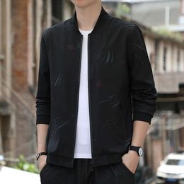 Spring And 2024 Autumn New Korean Edition Coat Standing Collar Casual Jacket Youth Men's Dad Trendy Loose Top Style