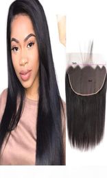 Malaysian Human Hair 13X6 Lace Frontal Silky Straight Virgin Hair 13 By 6 Frontal Straight Top Closures Natural Color8515573