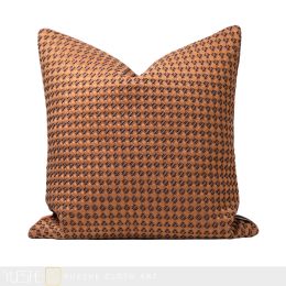 Cushion Original Design Model Room Sofa Throw Pillow Pillow Soft Decoration Designer Modern Orange Leather Woven Square Pillow